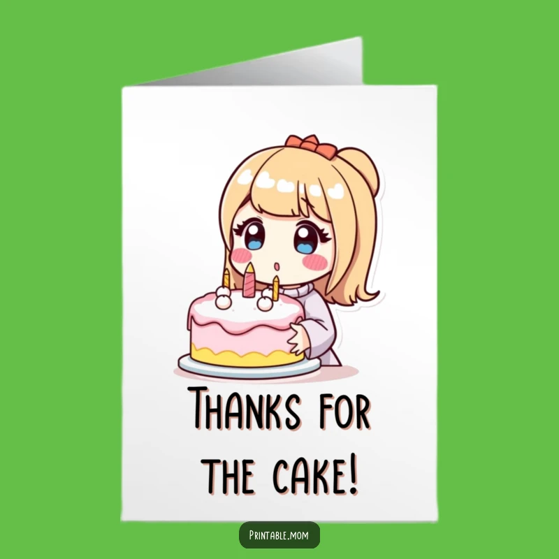 Free Printable Thank You Card: Mom's Surprise Cake Thank You