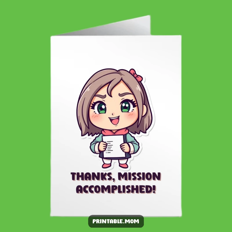 Free Printable Thank You Card: Mom Tackles It All, Downloadable Gift