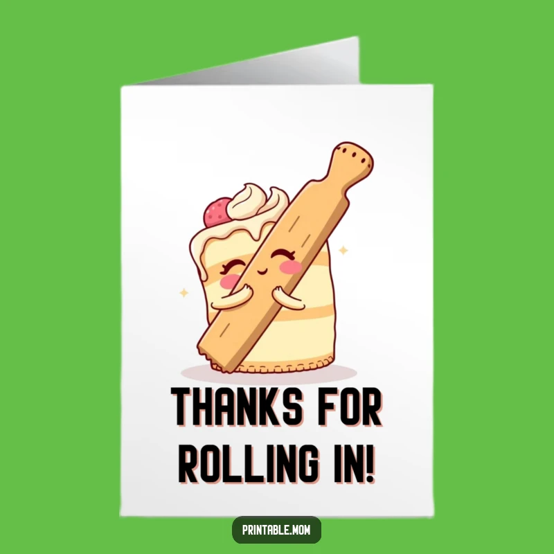 Free Printable Thank You Card: Sweet Thanks Cake Art Downloadable Gift