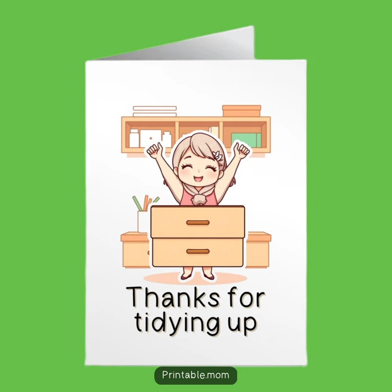 Free Printable Thank You Card for Mom - Organized Drawer Appreciation