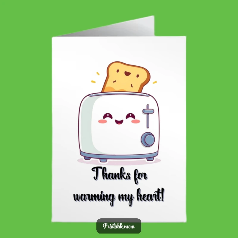 Free Printable Thank You Card: Toaster Toast Surprise Funny Downloadable Gift