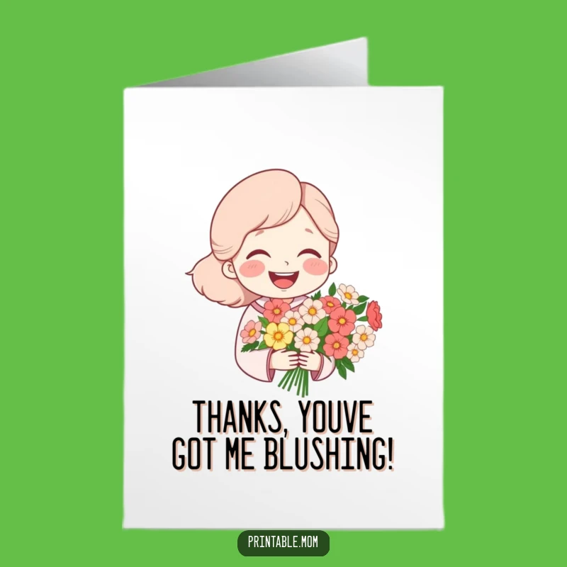 Free Printable Thank You Card: Happy Mom Flowers - Downloadable