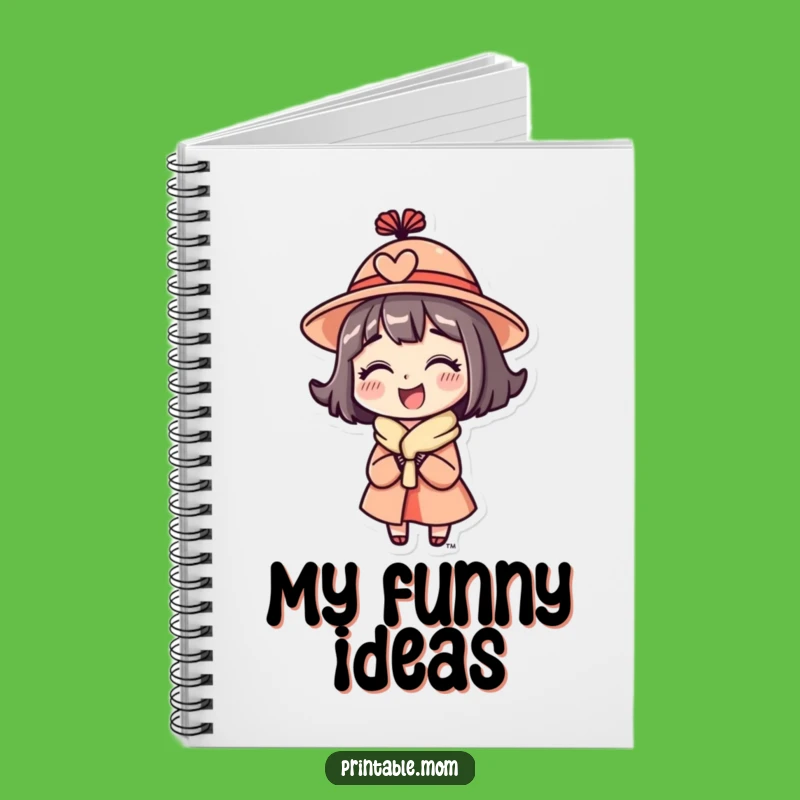 Funny Mom Hat Notebook - Delighted Character Quirky Mom Journal Gift