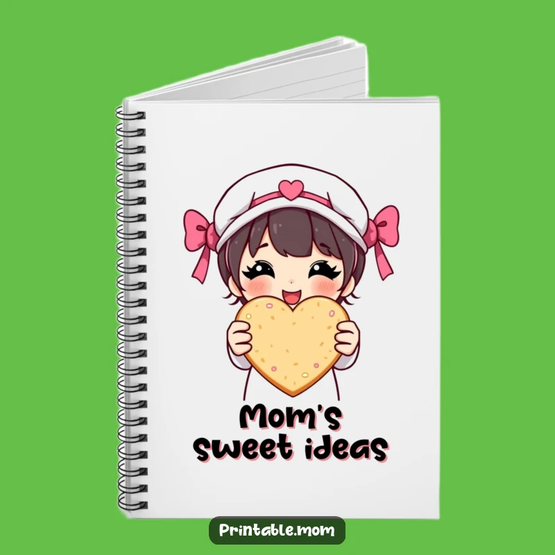 Funny Mom Notebook - Proud Baker Character, Heart Cookie Journal, Gift for Mom