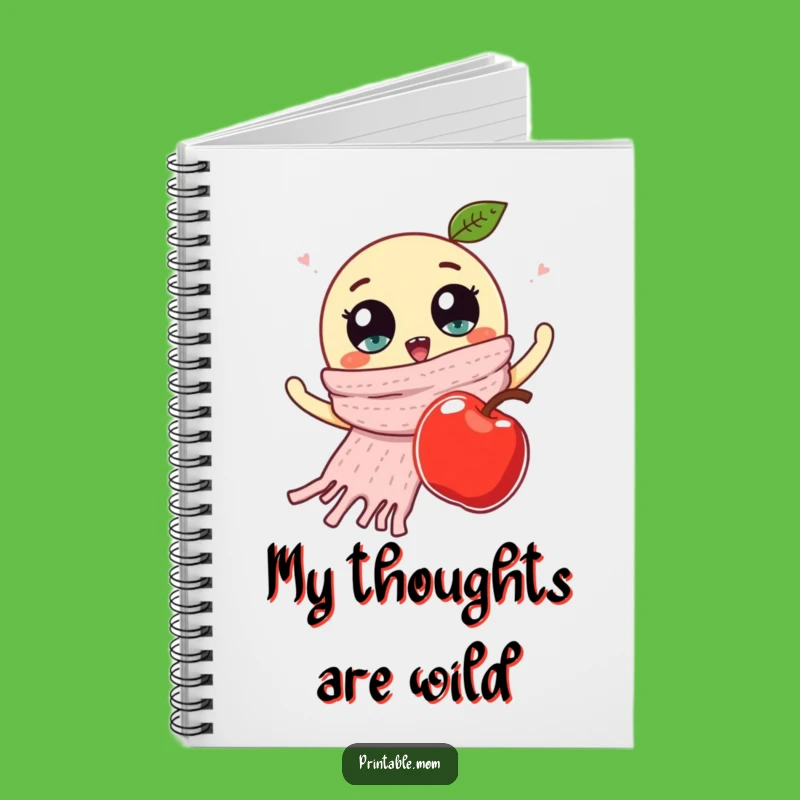 Funny Googly Eyes Scarf Apple Notebook - Jot Down Ideas with Whimsy!