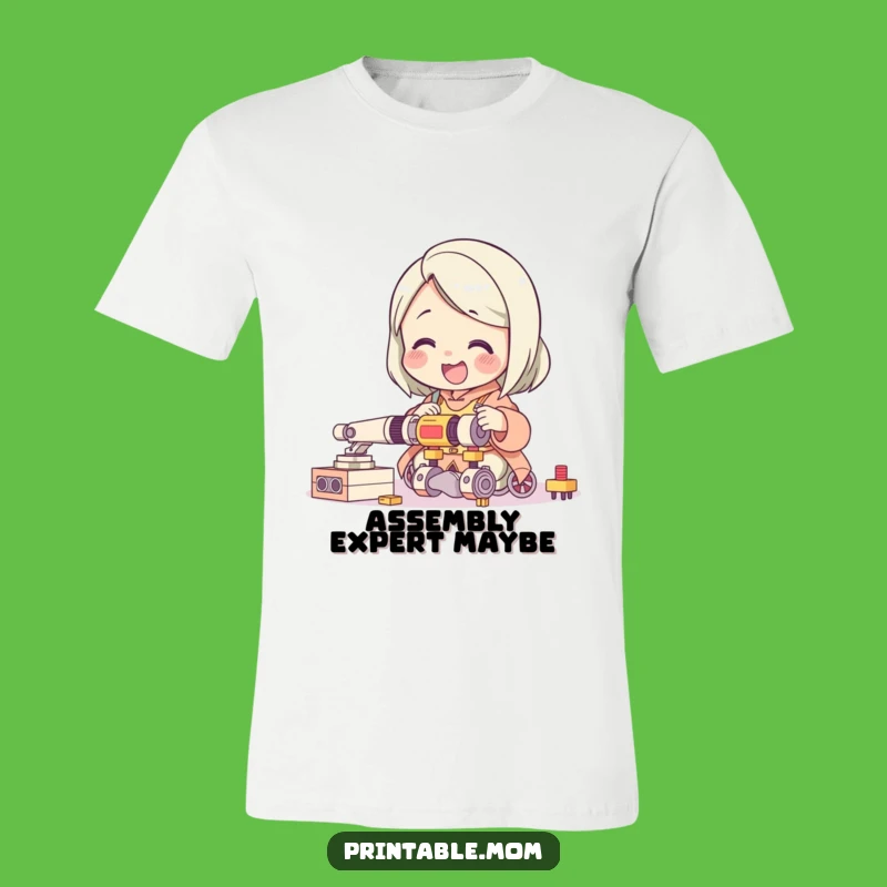 Funny Mom Toy Assembly Character T-Shirt: Wear Your Parenting Triumph Comically