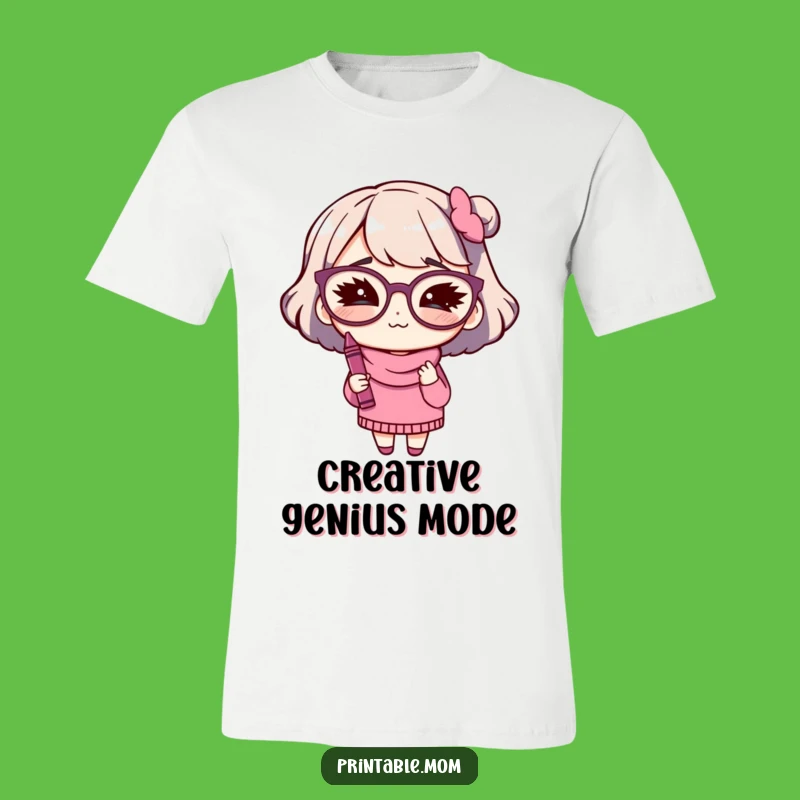 Funny Mom Crayon T-Shirt: Winking Artist Mom for Creative Fun