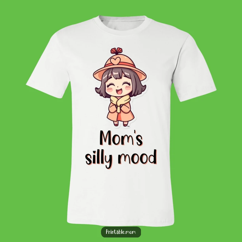 Funny Mom Hat T-Shirt - Delighted Character Quirky Mom Tee Gift
