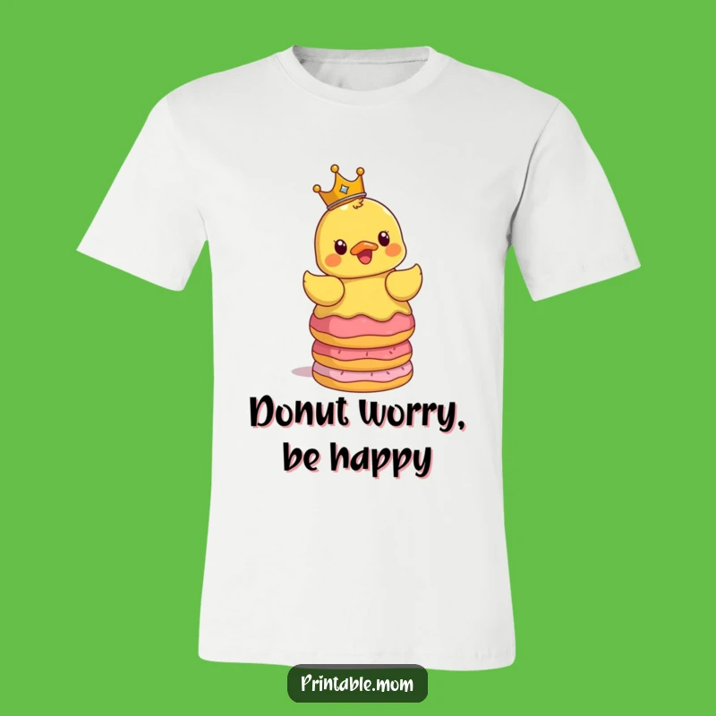 Funny Surprised Duck Crown Donuts T-Shirt - A Regal & Hilarious Gift Idea