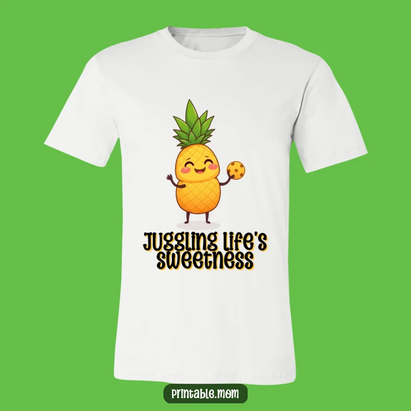 Funny Giggling Pineapple Juggling T-Shirt - Hilarious Tropical Fruit Tee