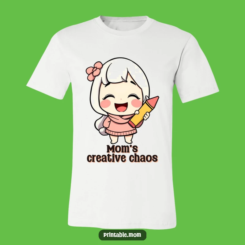 Funny Creative Mom T-Shirt: Giggling Crayon Holder Tee for Moms