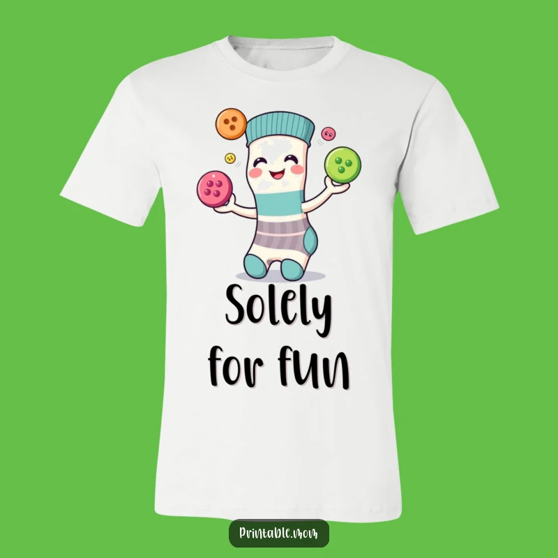 Funny Juggling Sock Buttons T-Shirt - Wear Your Playful Spirit!