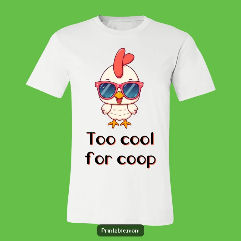 Funny Chicken T-Shirt: Sparkly Sunglasses Style for Your Wardrobe