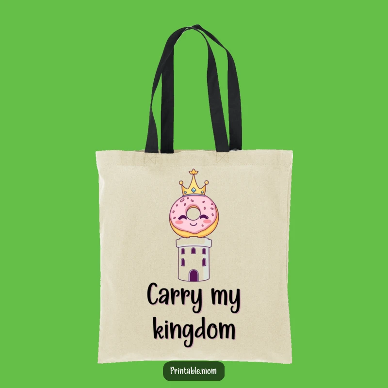 Funny Royal Donut Crown Tote Bag: Carry Your Treats in Style!