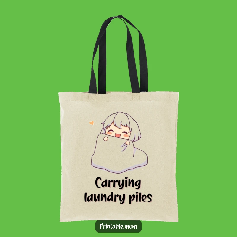 Funny Tote Bag: Fitted Sheet Struggle, Carry Your Laundry Humor