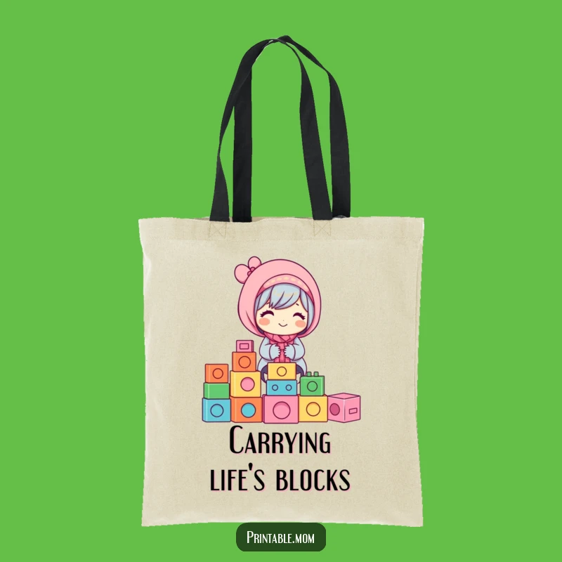 Funny Mom Blocks Tote Bag: Playful Fun, a Hilarious Gift!
