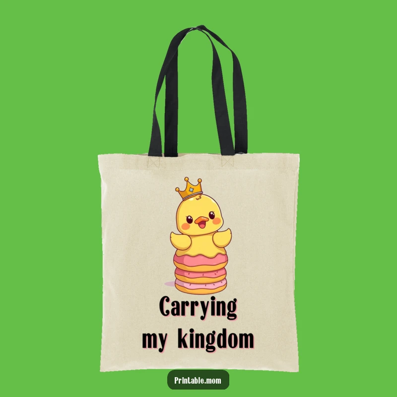 Funny Surprised Duck Crown Donuts Tote Bag - Carry Your Laughs in Style!