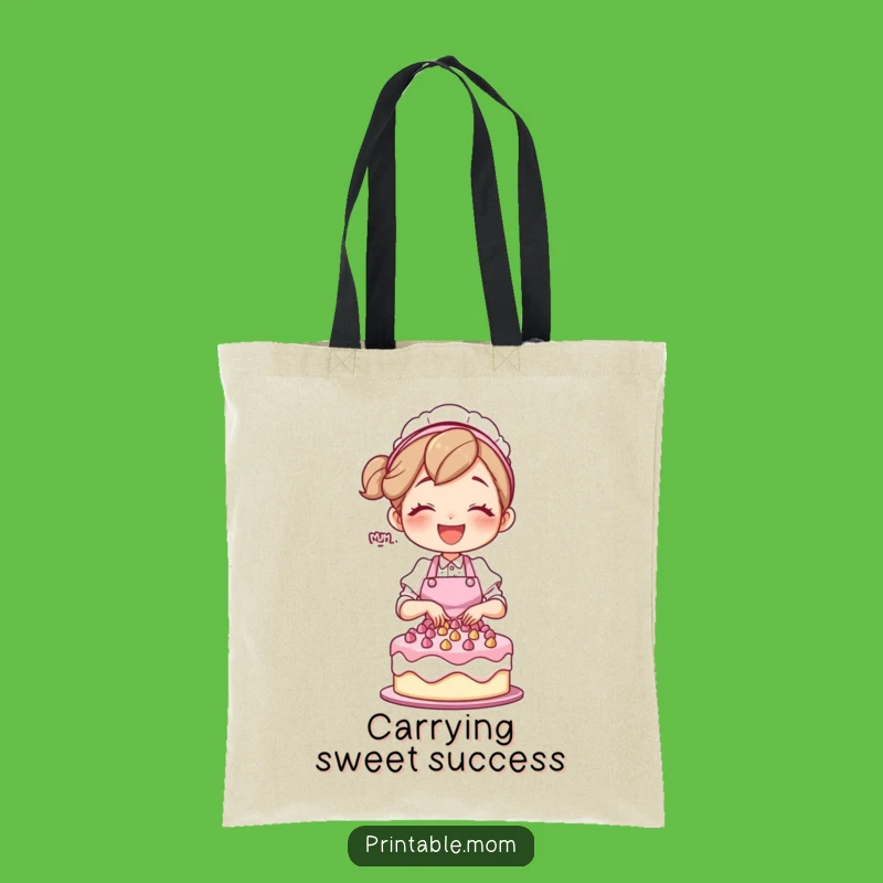 Funny Baking Mom Tote Bag: Joyful Baker Carry-all, Great Gift Idea