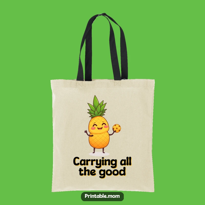 Funny Giggling Pineapple Juggling Tote Bag - Hilarious Tropical Shopping Accessory