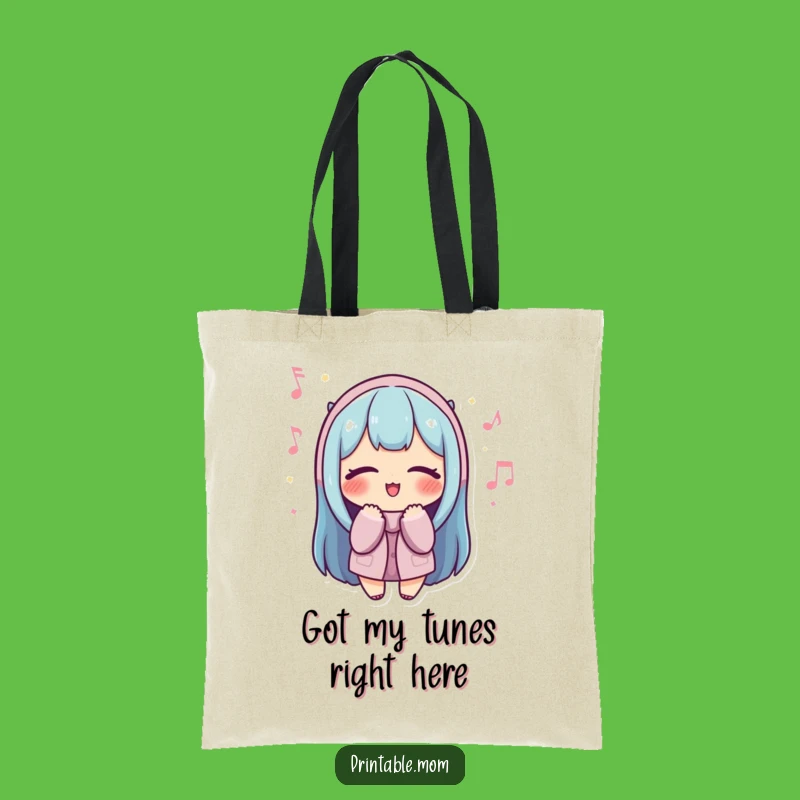 Funny Mom Tote Bag: Cheerful Humming, Eyes Closed, Great Gift for Busy Mothers