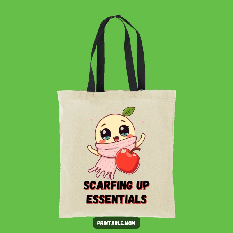 Funny Googly Eyes Scarf Apple Tote Bag - Carry Your Quirky Style!